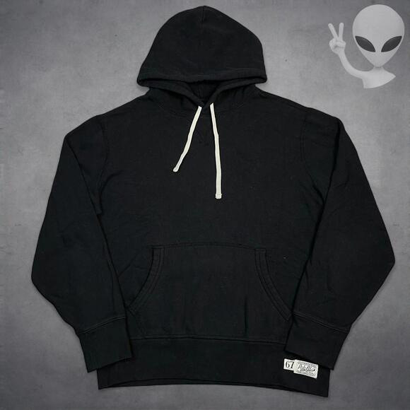 Polo Ralph Lauren Hoodie Medium Black Classic Pullover plain - Picture 2 of 7